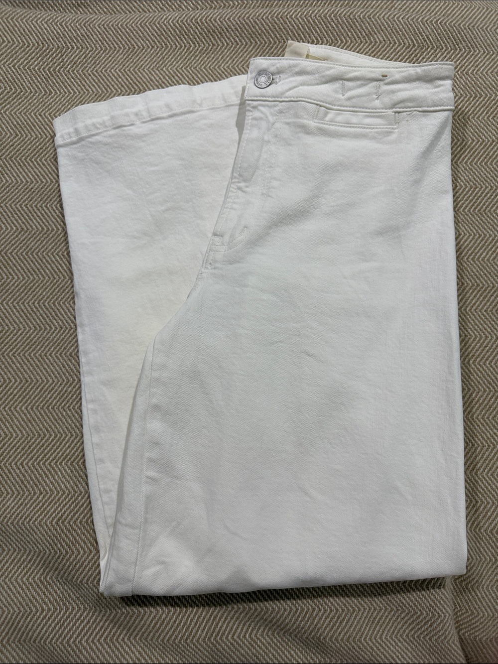 Madewell Emmett Wide Leg Curvy White Jeans